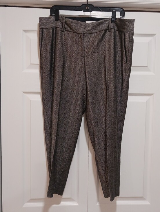LOFT Pants - LOFT Gray Pleated Tapered Dress Trousers